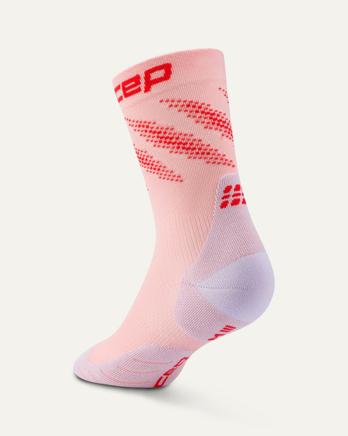 CEP Women's Run edt. Elliptic Socks Mid Cut - Pink/Red