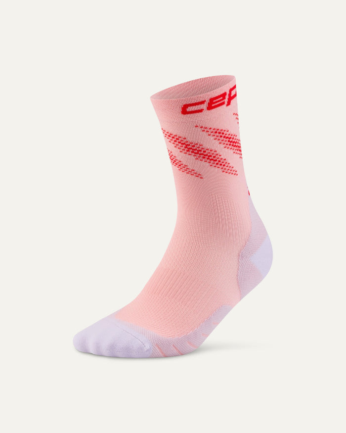 CEP Women's Run edt. Elliptic Socks Mid Cut - Pink/Red