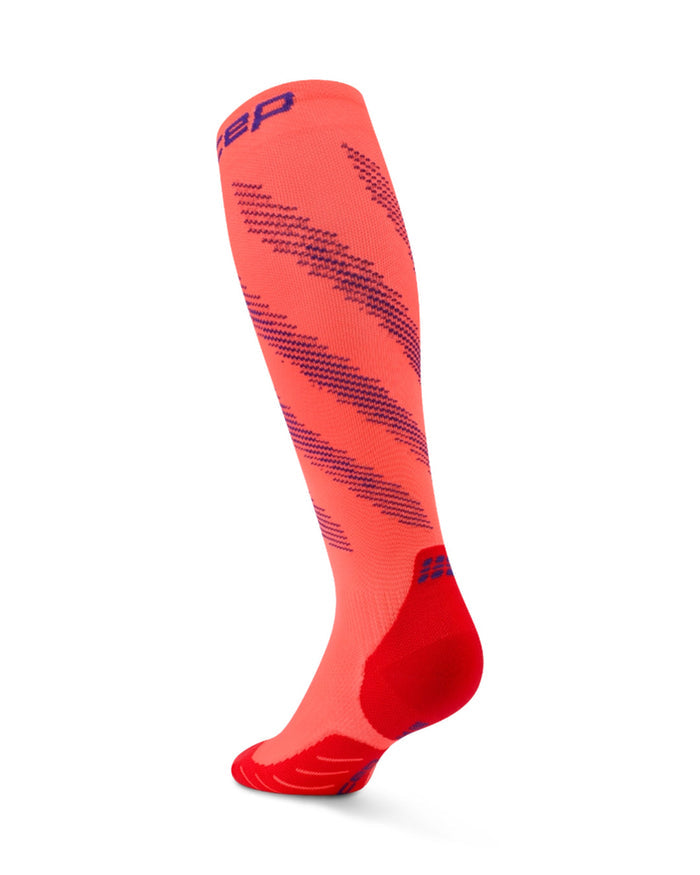 CEP Women's Run edt Elliptic Socks Tall - Neon Coral/Purple