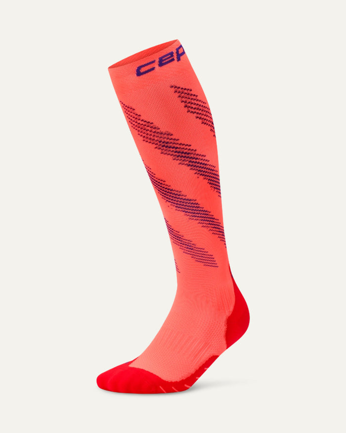 CEP Women's Run edt. Elliptic Socks Tall - Neon Coral/Purple