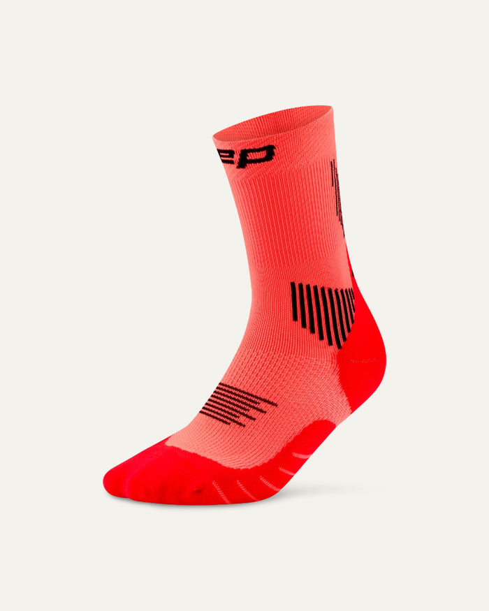 CEP Women's Run Socks Mid Cut 5.0 - Neon Coral
