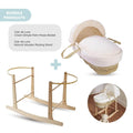 Clair de Lune Cream Dimple Palm Moses Basket with Rocking Stand - ebebek