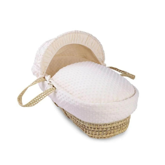 Clair de Lune Cream Dimple Palm Moses Basket with Rocking Stand - ebebek