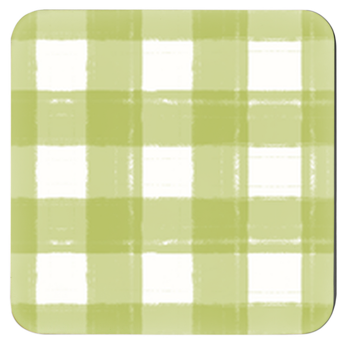 Coasters Gingham Green (Set Of 4)