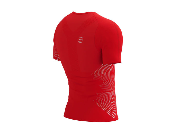 Compessport Men's Performance SS Tshirt - High Risk Red/White