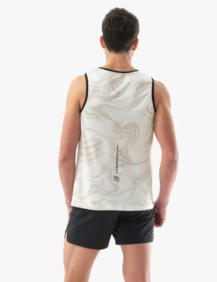 Compressport Men's Performance Singlet - Sugar/Como Print