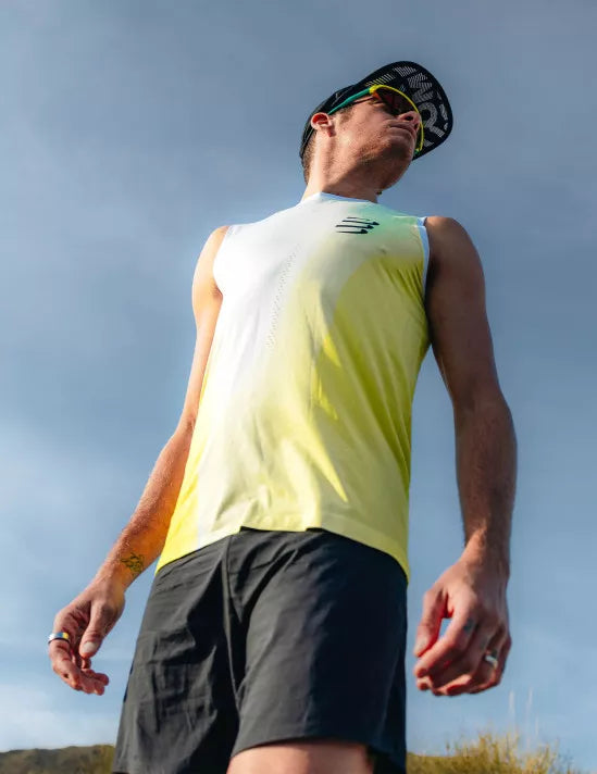 Compressport Men's Performance Tank - Safe Yellow
