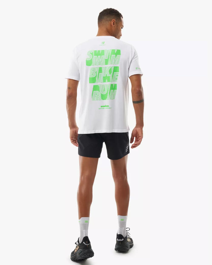 Compressport Men's Training SS Tshirt - Ironman 2026 - L1 - White/Neon Green
