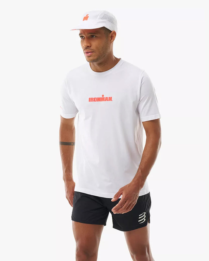 Compressport Men's Training SS Tshirt - Ironman 2026 - L1 - White/Neon Red