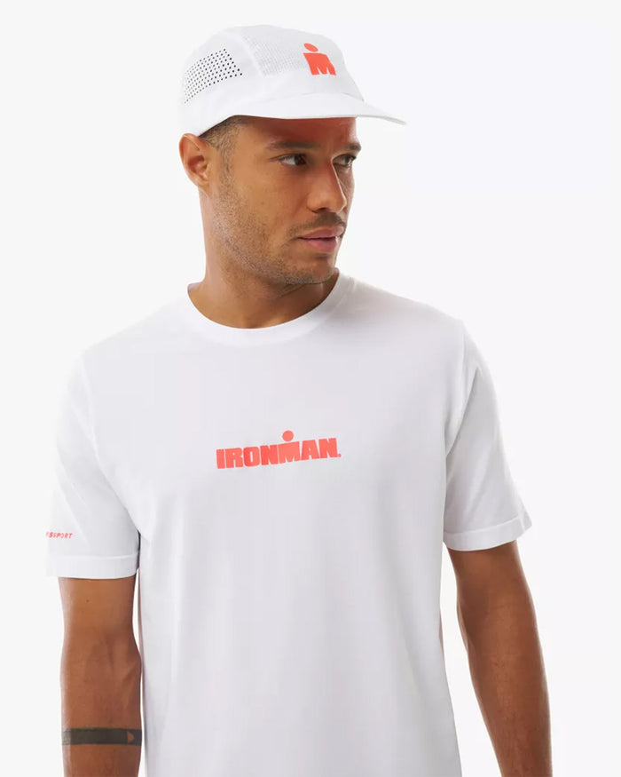 Compressport Men's Training SS Tshirt - Ironman 2026 - L1 - White/Neon Red
