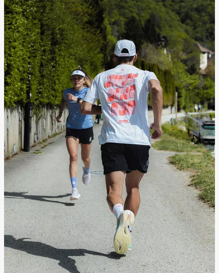 Compressport Men's Training SS Tshirt - Ironman 2026 - L1 - White/Neon Red