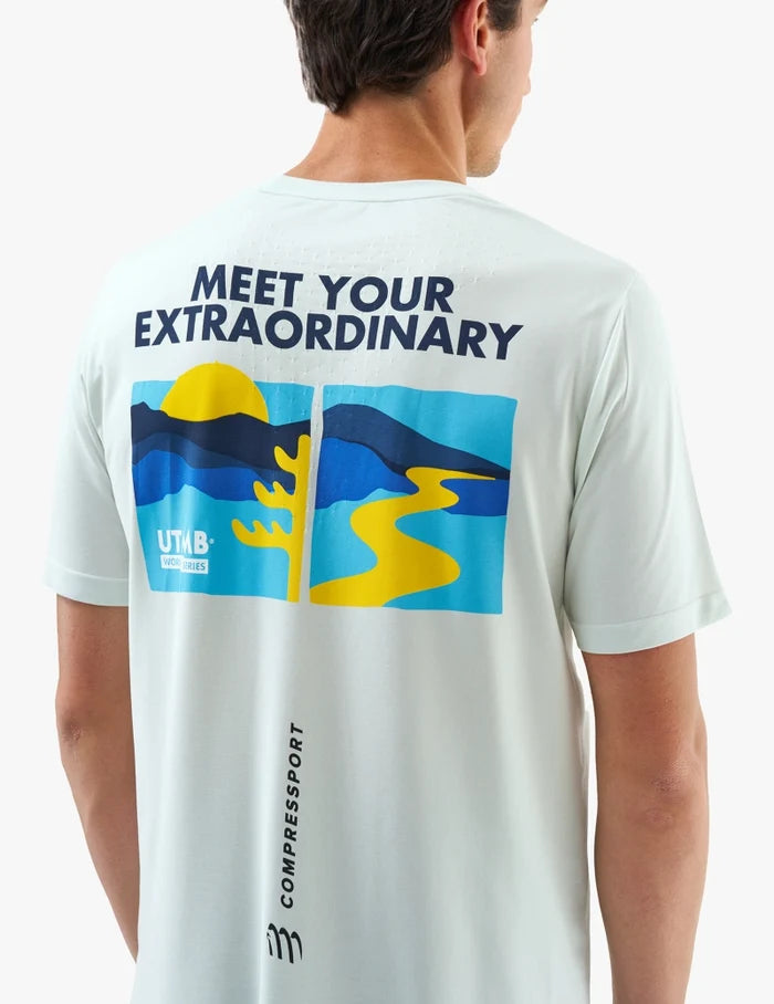 Compressport Men's Training SS Tshirt UTMB 2025 L1 - Ice Flow