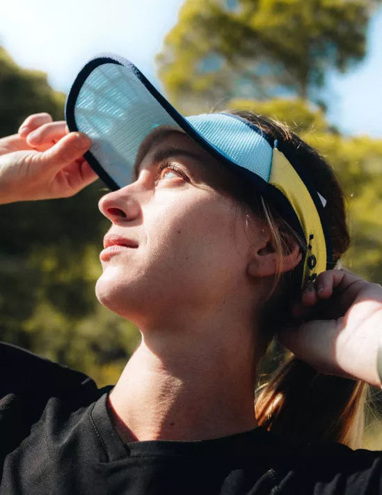 Compressport Spiderweb Ultralight Visor - Eggshell Blue/Green Sheen/Dress Blues