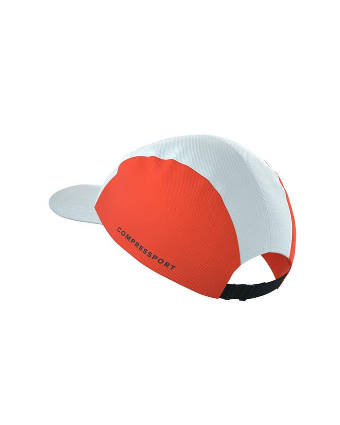 Compressport Unisex's 5 Panel Cap - Star White/Tigerlily