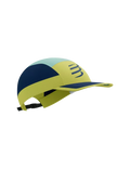 Compressport Unisex's 5 Panel Light Cap - Eggshell Blue/Green Sheen/Dress Blues