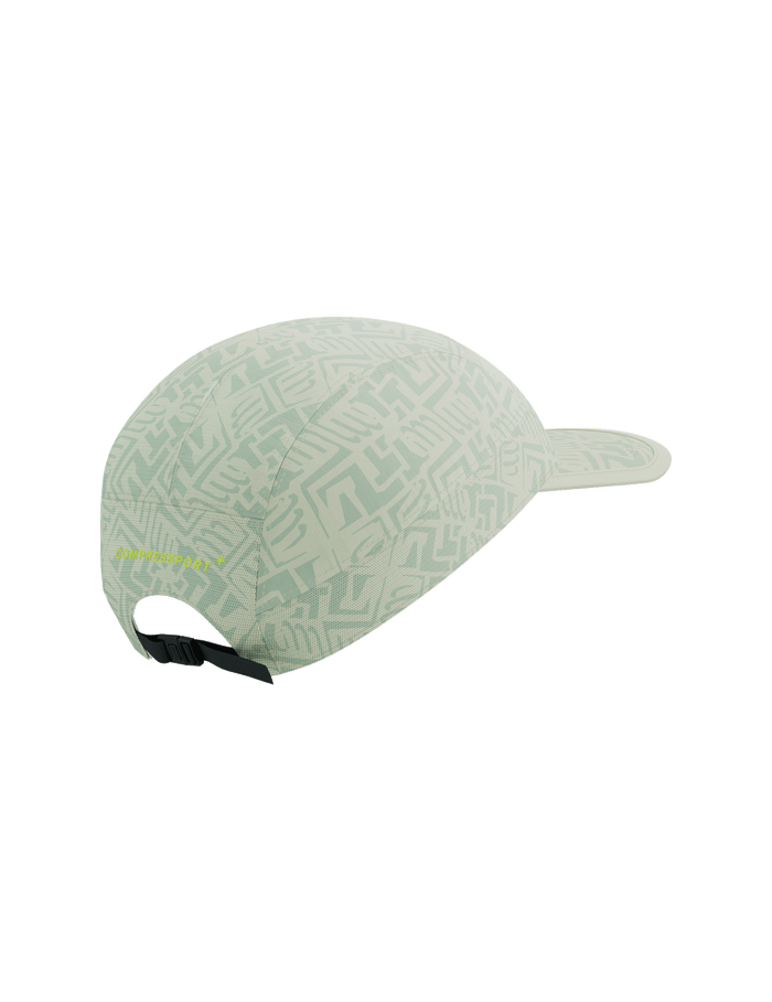 Compressport Unisex's 5 Panel Light Cap - Sugar Swizzle/Ice Flow Print/Safety Yellow