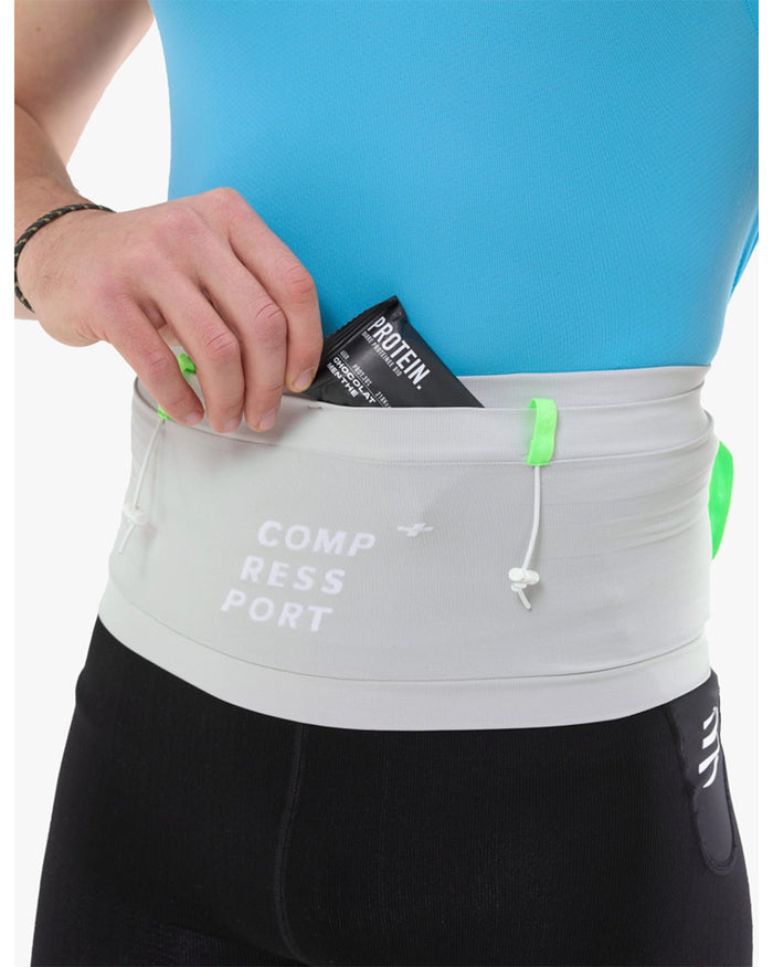 Compressport Unisex's Free Belt Pro - Gray Violet/Neon Green