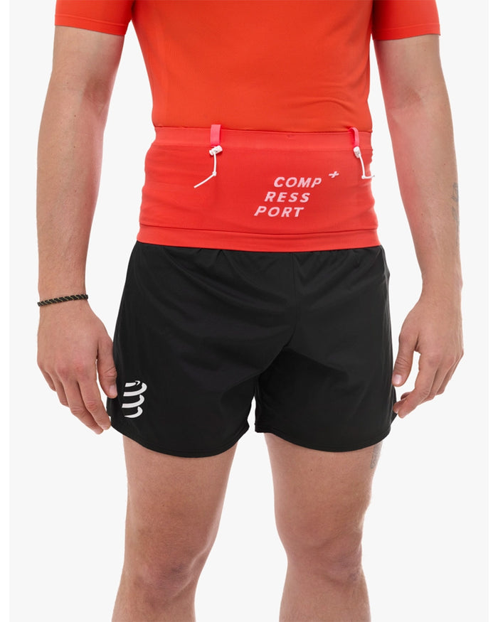 Compressport Unisex's Free Belt Pro - Tigerlily/Fluo Red