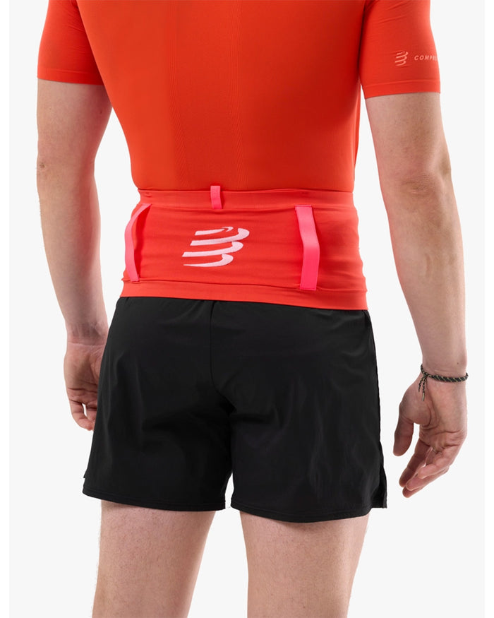 Compressport Unisex's Free Belt Pro - Tigerlily/Fluo Red