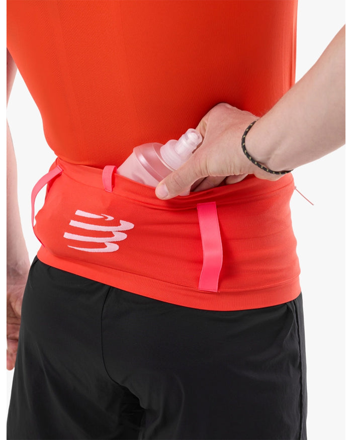 Compressport Unisex's Free Belt Pro - Tigerlily/Fluo Red