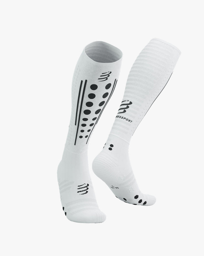 Compressport Unisex's Full Socks Aero 2.0 - White/Black