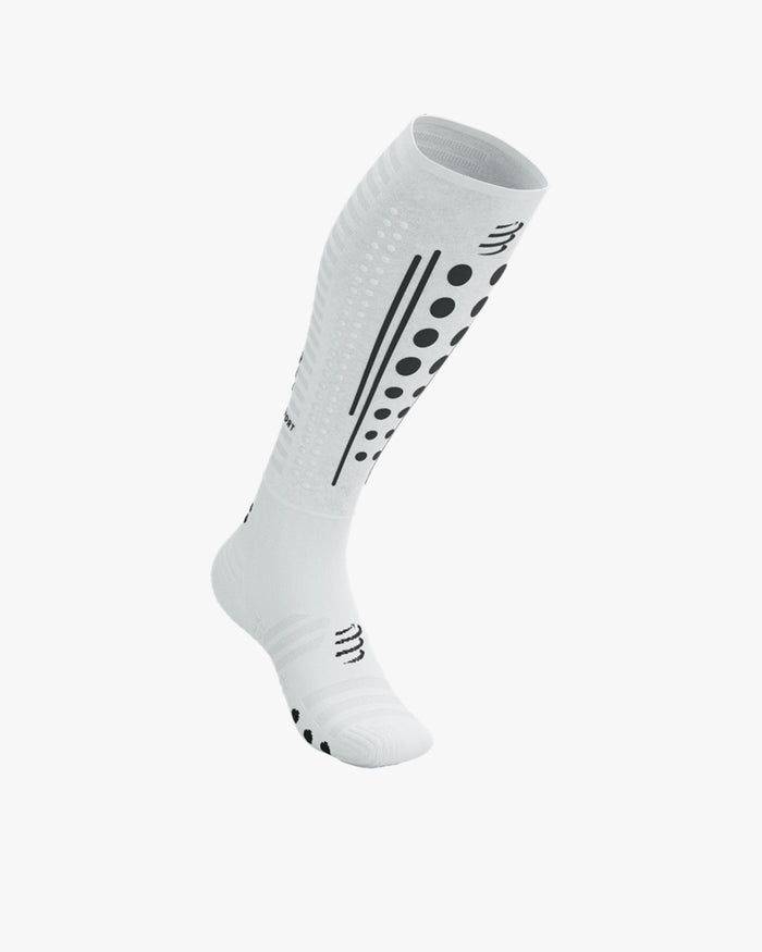 Compressport Unisex's Full Socks Aero 2.0 - White/Black