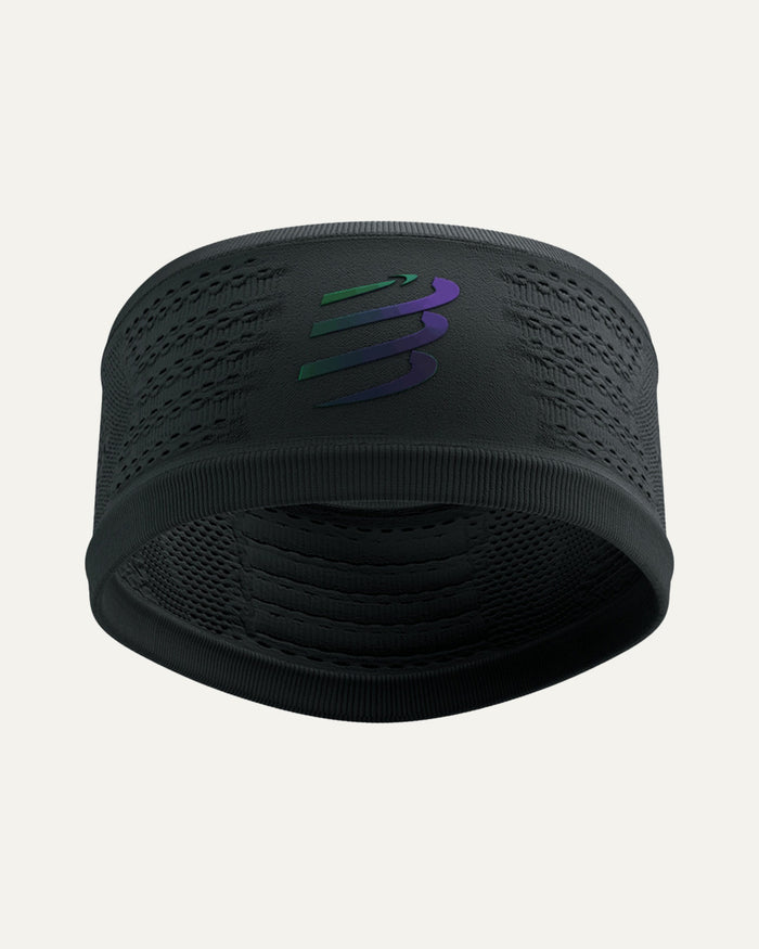 Compressport Unisex's Headband On/Off - Black/Aurora