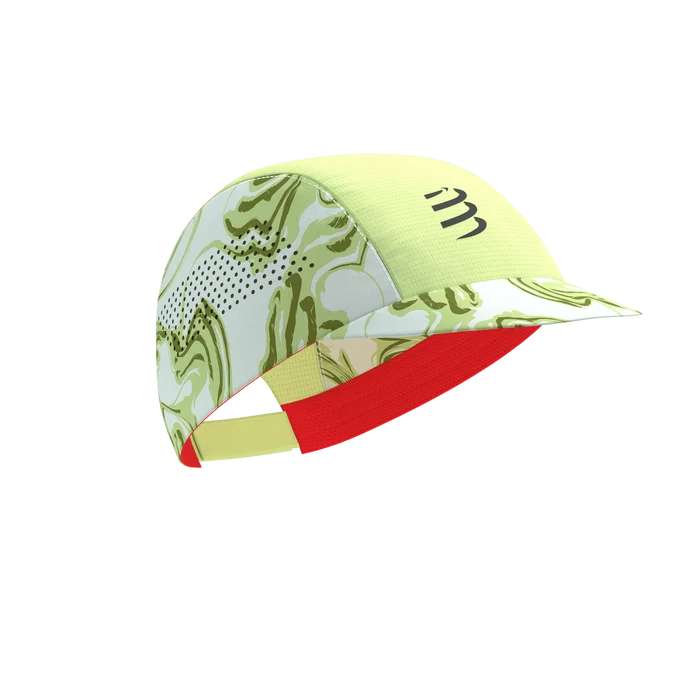 Compressport Unisex's Pro Racing Cap - Green Camo/Fluo Red