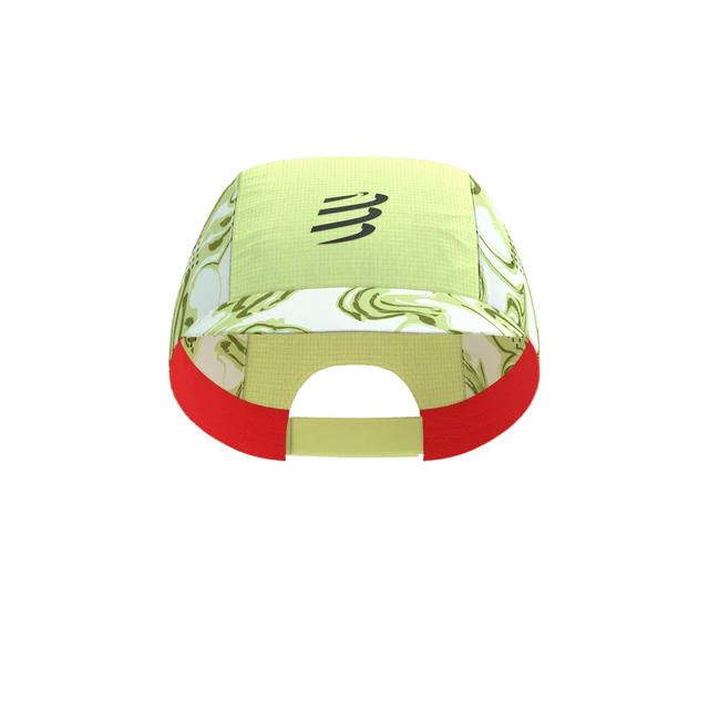 Compressport Unisex's Pro Racing Cap - Green Camo/Fluo Red