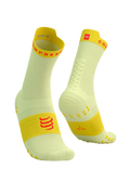 Compressport Unisex's Pro Racing Socks v4.0 Run High - Elf Yellow/Fluo Red