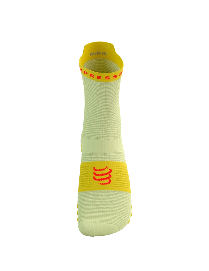 Compressport Unisex's Pro Racing Socks v4.0 Run High - Elf Yellow/Fluo Red