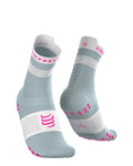 Compressport Unisex's Pro Racing Socks v4.0 Run High - Ether/Neon Pink