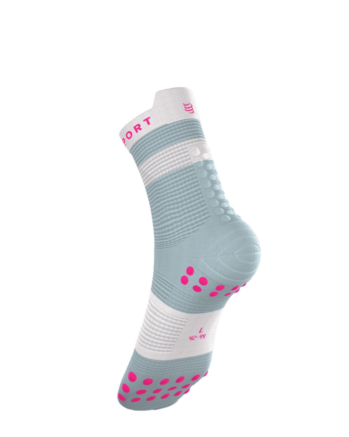 Compressport Unisex's Pro Racing Socks v4.0 Run High - Ether/Neon Pink
