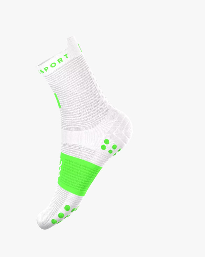 Compressport Unisex's Pro Racing Socks v4.0 Run High - Ironman 2026 - L1 - Neon Green/White