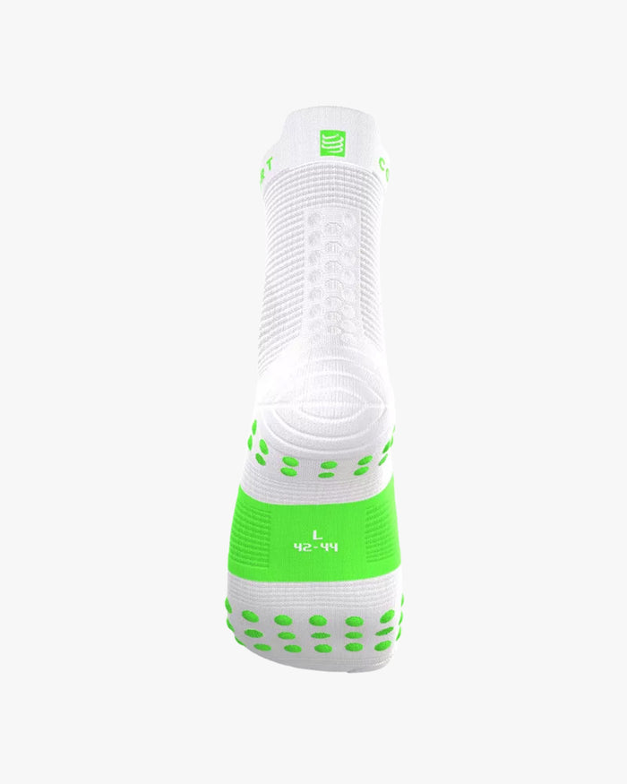 Compressport Unisex's Pro Racing Socks v4.0 Run High - Ironman 2026 - L1 - Neon Green/White