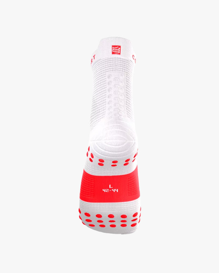 Compressport Unisex's Pro Racing Socks v4.0 Run High - Ironman 2026 - L1 - White/Neon Red