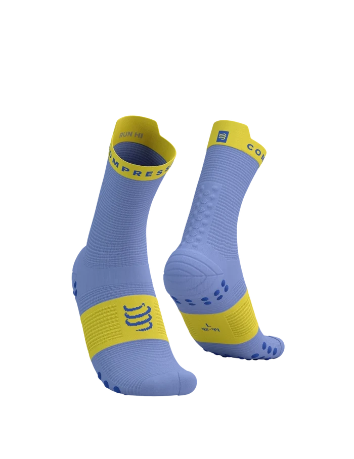 Compressport Unisex's Pro Racing Socks v4.0 Run High - Jacaranda/Maize