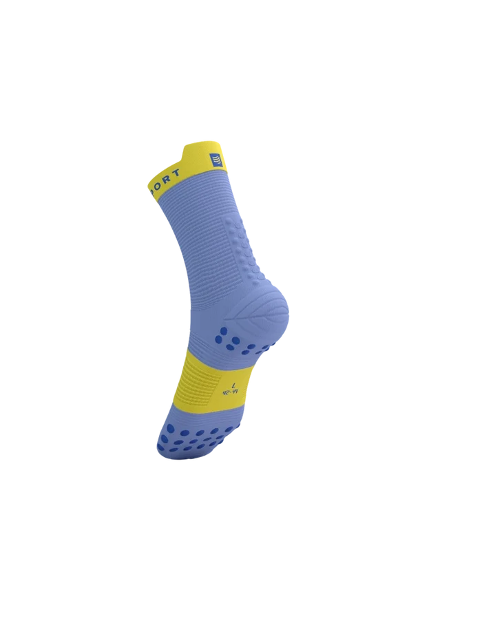 Compressport Unisex's Pro Racing Socks v4.0 Run High - Jacaranda/Maize