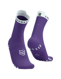 Compressport Unisex's Pro Racing Socks v4.0 Run High - Royal Lilac/White