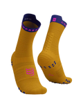 Compressport Unisex's Pro Racing Socks v4.0 Run High - Saffron/Dazz Blue