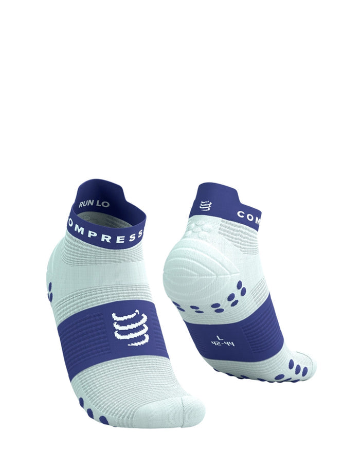 Compressport Unisex's Pro Racing Socks v4.0 Run High - Star White/Orient Blue