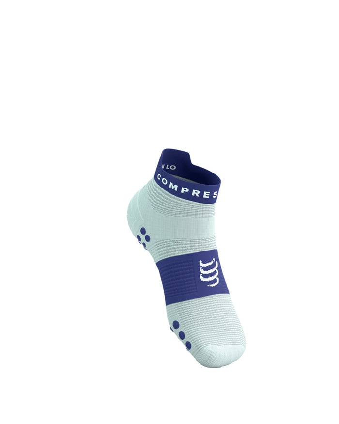 Compressport Unisex's Pro Racing Socks v4.0 Run High - Star White/Orient Blue