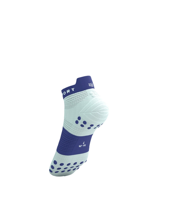 Compressport Unisex's Pro Racing Socks v4.0 Run High - Star White/Orient Blue