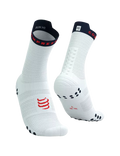 Compressport Unisex's Pro Racing Socks v4.0 Run High - White/Blues
