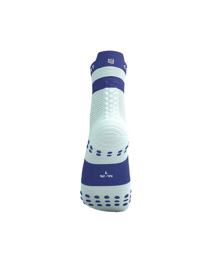 Compressport Unisex's Pro Racing Socks v4.0 Run High - White/Orient Blue