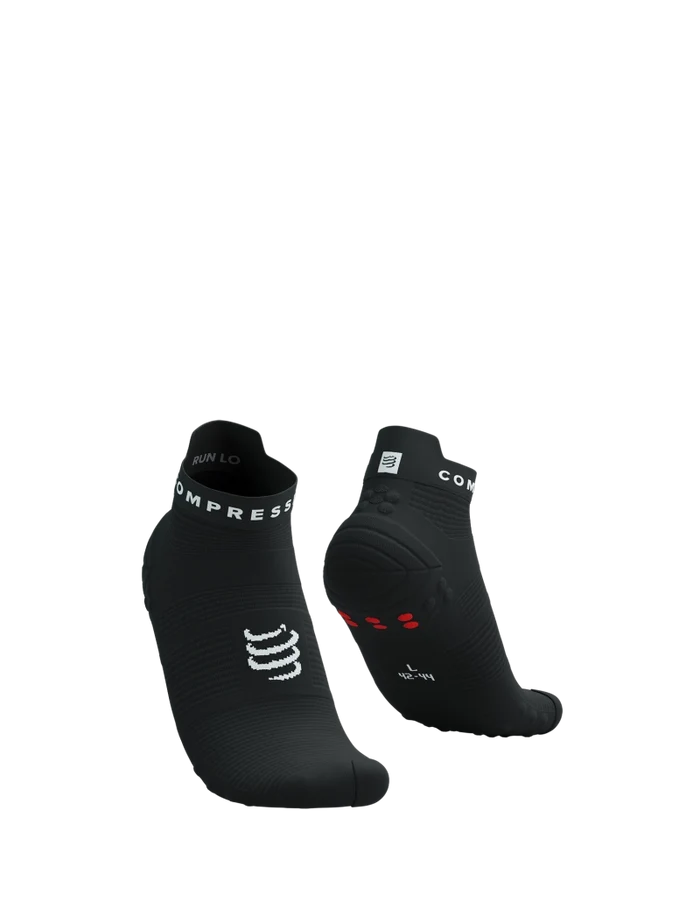 Compressport Unisex's PRO Racing Socks v4.0 Run Low - Black/White