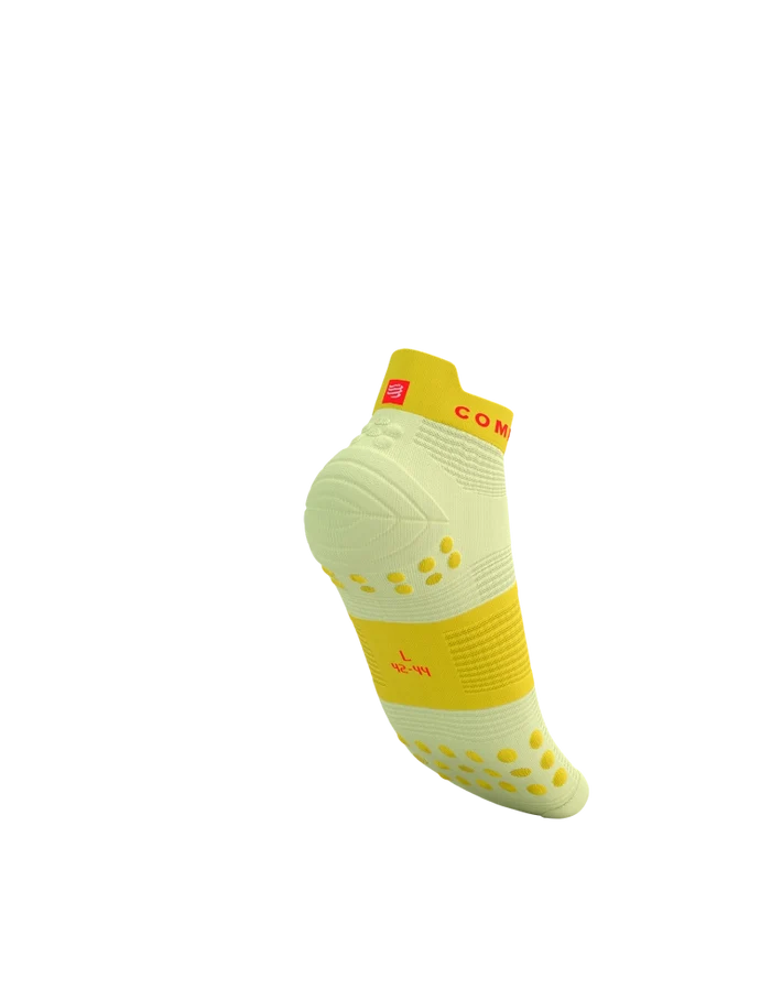 Compressport Unisex's Pro Racing Socks v4.0 Run Low - Elf Yellow/Fluo Red