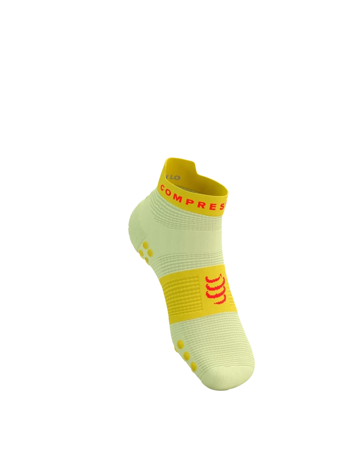 Compressport Unisex's Pro Racing Socks v4.0 Run Low - Elf Yellow/Fluo Red