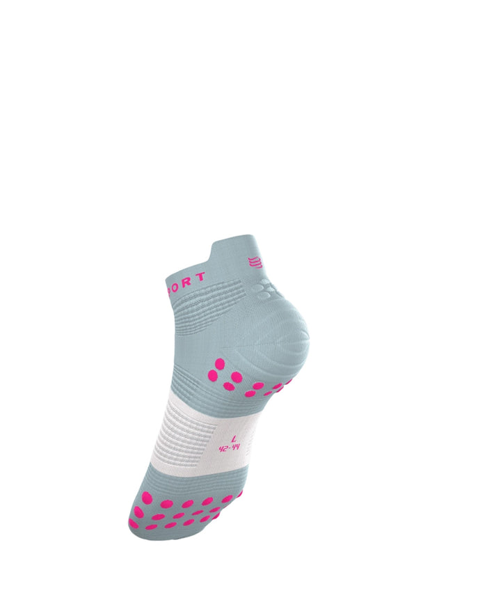 Compressport Unisex's Pro Racing Socks v4.0 Run Low - Ether/Neon Pink