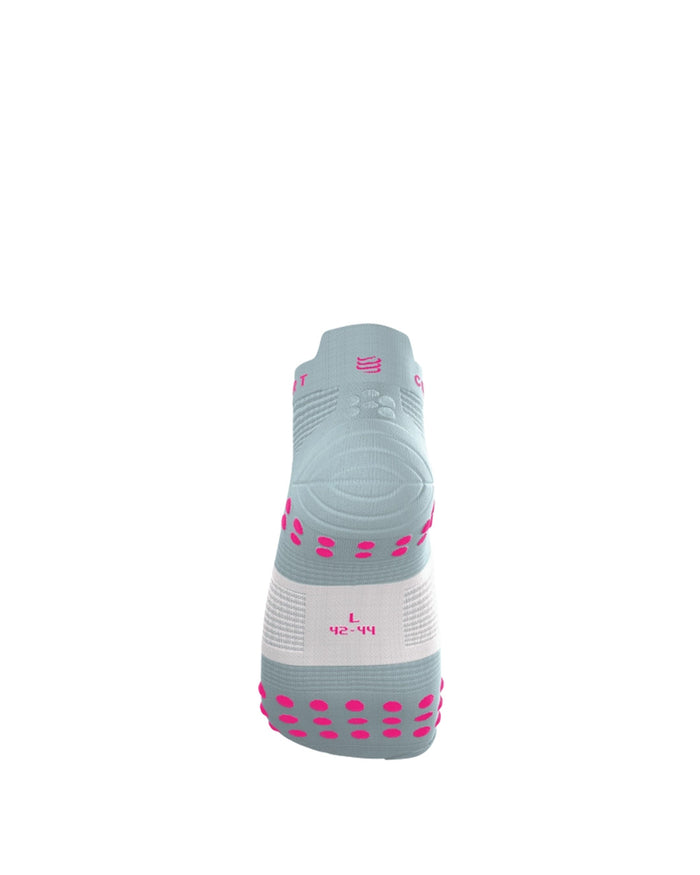 Compressport Unisex's Pro Racing Socks v4.0 Run Low - Ether/Neon Pink